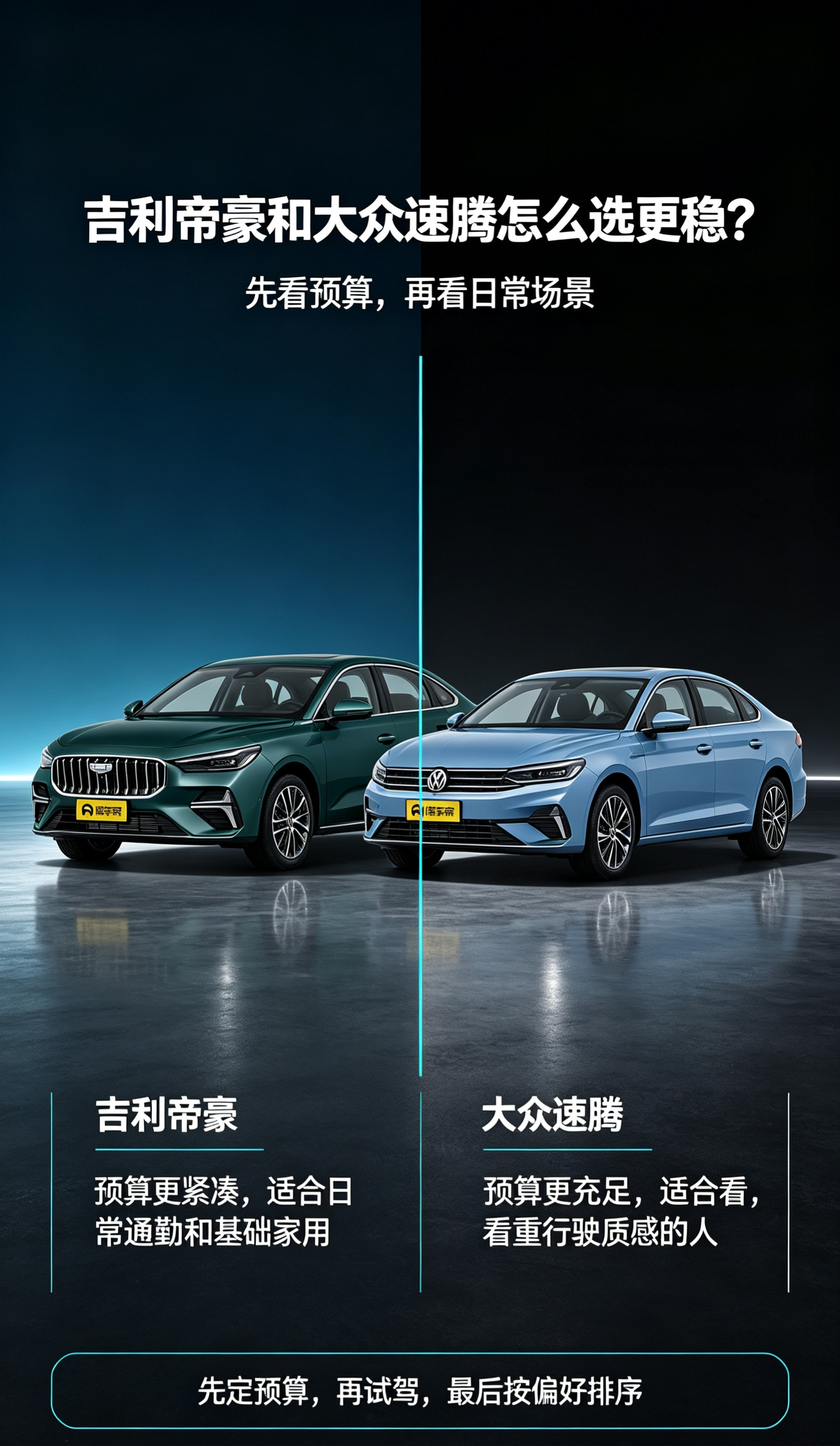 吉利帝豪和大众速腾怎么选更稳？先看预算