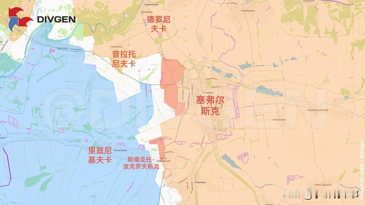 12月21日箭头社更新俄乌战报：图一：俄军在塞弗尔斯克市以西推进。图二：