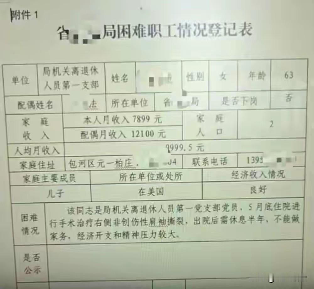 老脸都不要了！两人退休金两万多，申请困难职工补贴安徽一63岁老太太一个月