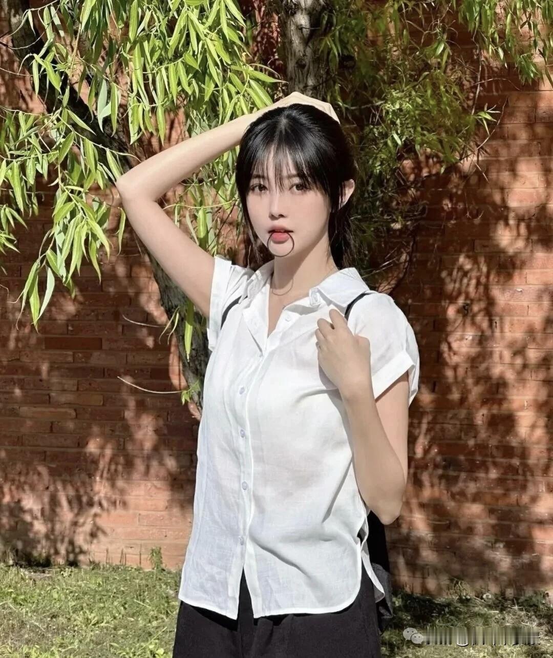 枫叶🍁|摄影：比校花还美！糟糕，是初恋的感觉高雅气质美女枫叶美照枫叶逆光写