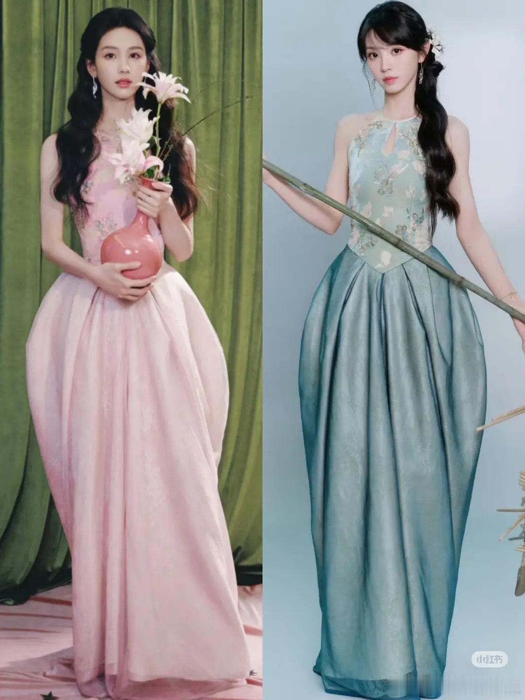 陈都灵田曦薇穿了一模一样的裙子，两人撞衫了，同款不同色，谁更适合？陈都灵田曦薇撞