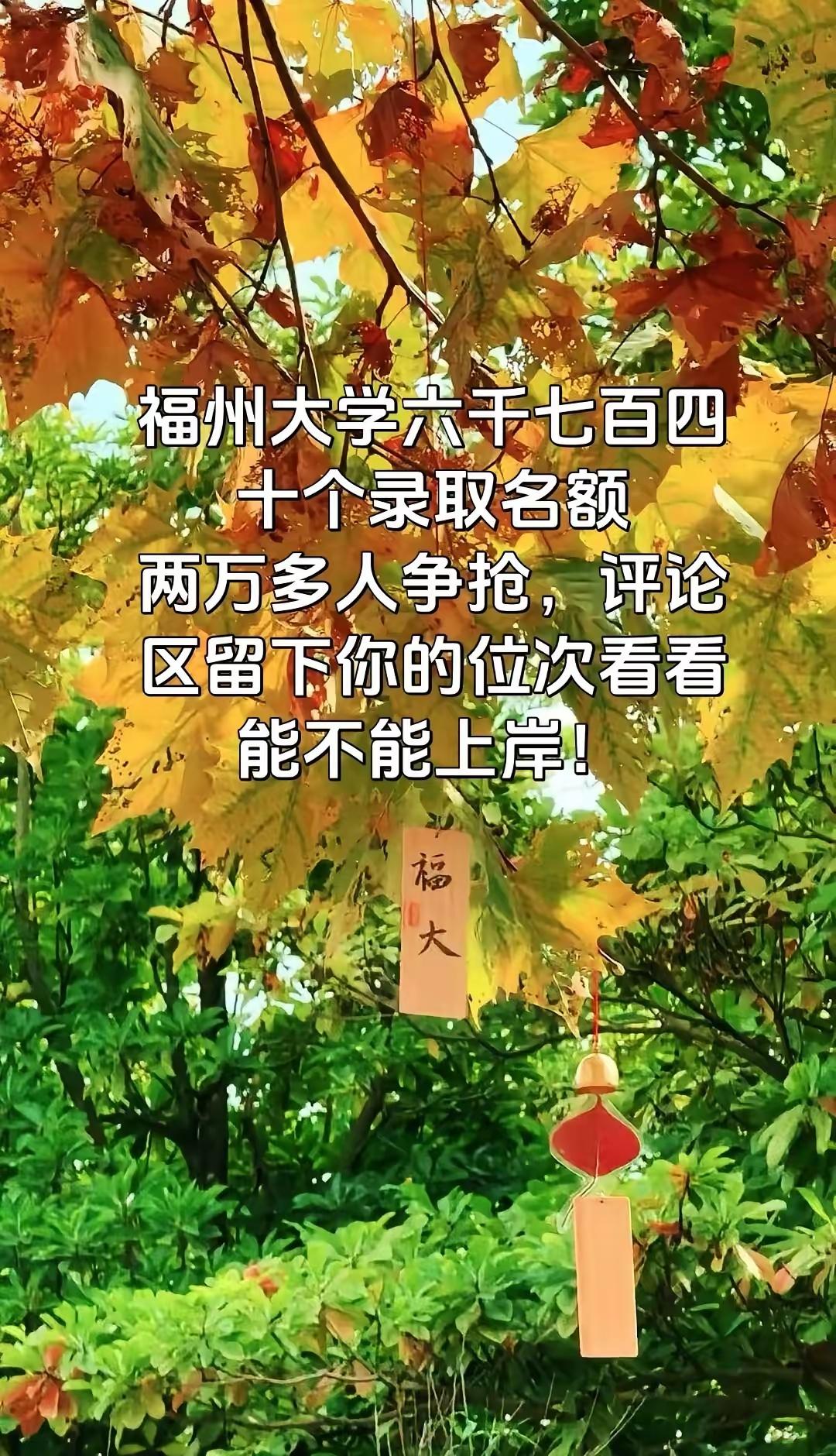 福州大学这竞争也太吓人了，六千七百四十个名额，两万多人报，这简直是千军万马过独木