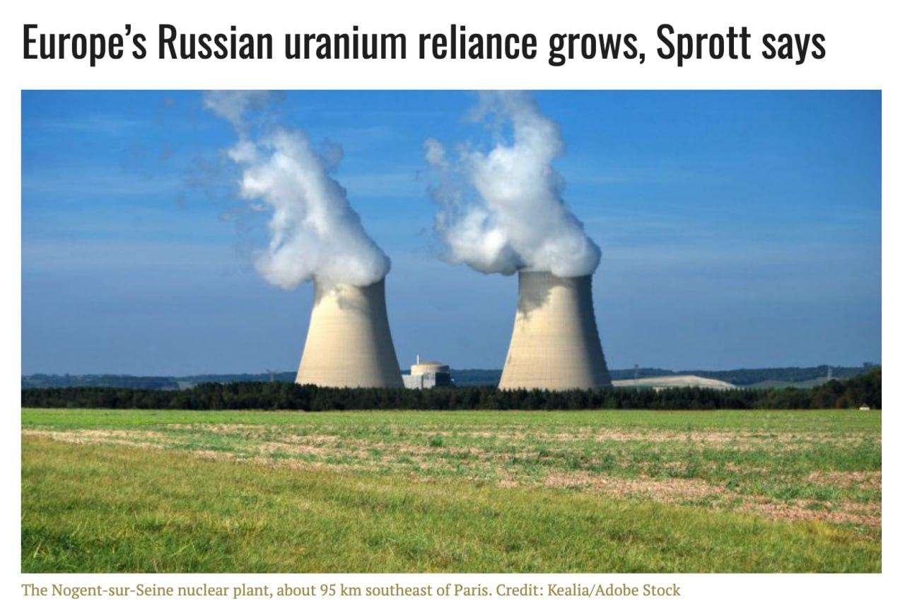 想摆脱俄罗斯核燃料？数据不会说谎。Sprott最新报告显示，2025年欧洲对俄铀