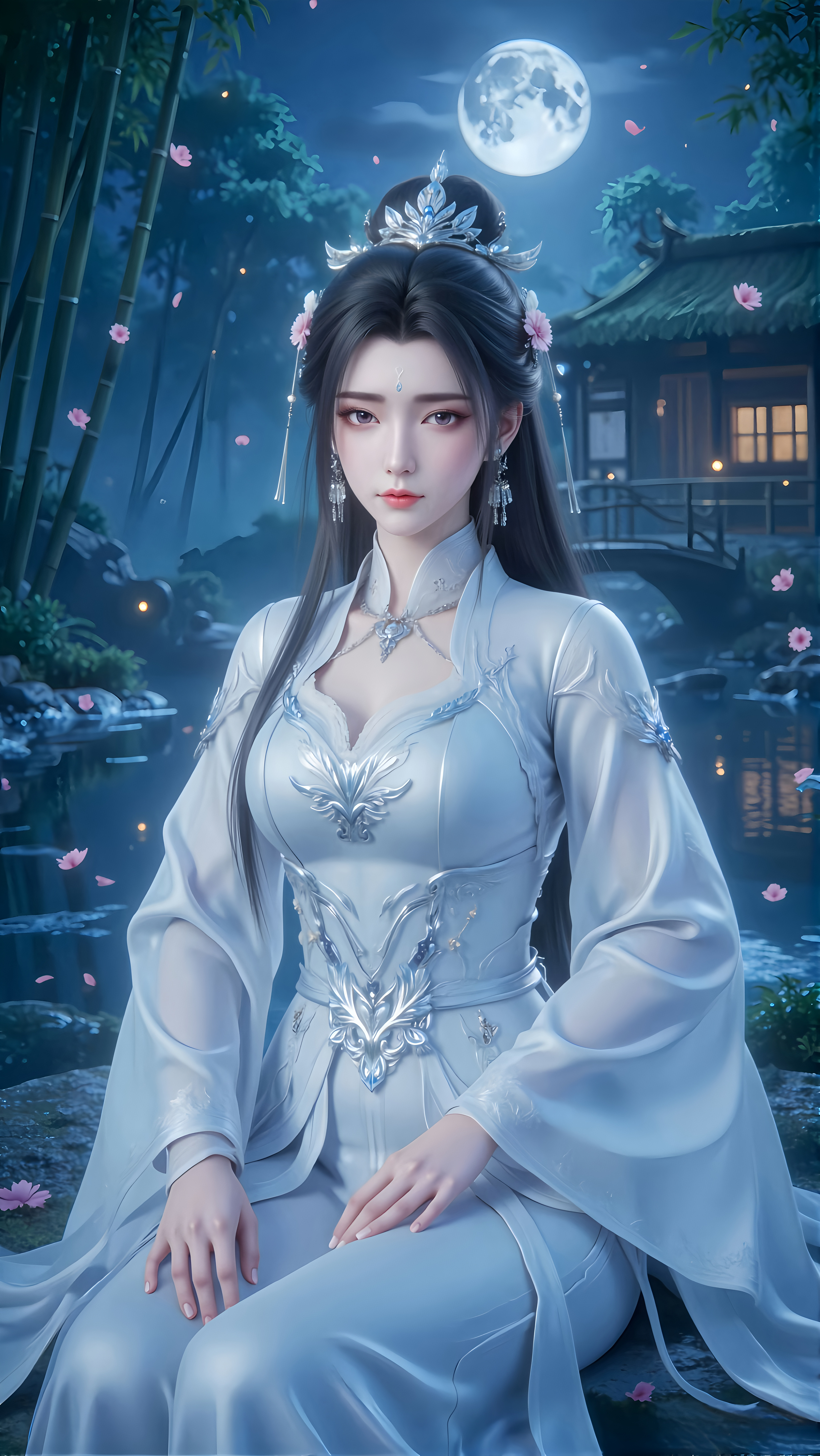 诛仙女主陆雪琪高清美图：白衣清冷回眸处，仗剑听雪倚江湖！