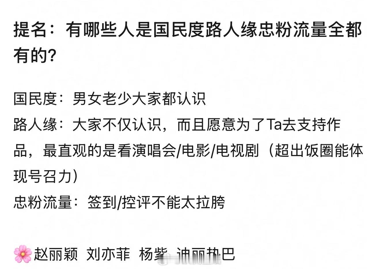 网友总结拥有国民度路人缘忠粉流量的🌸​​​