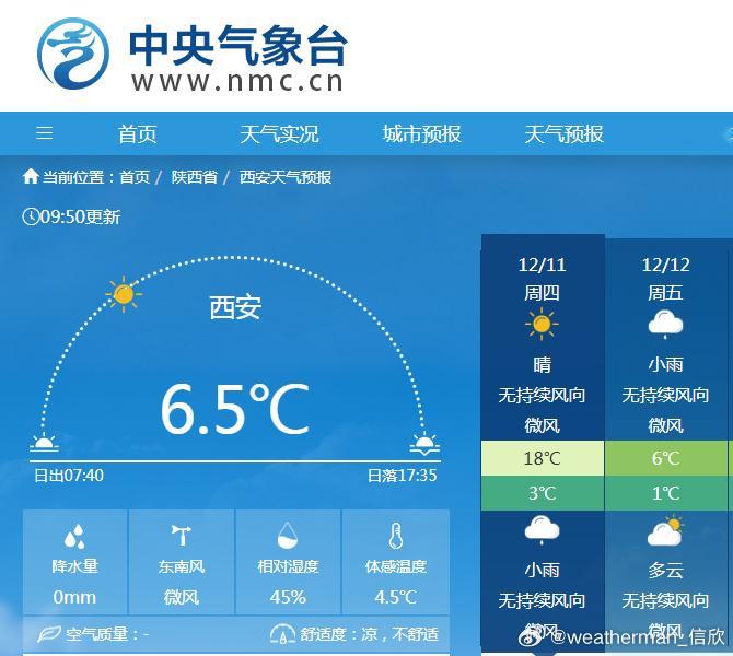 【西安城区下雨不下雪】目前西安预报11日夜间-12日有小雨。数值预报给出12日晨