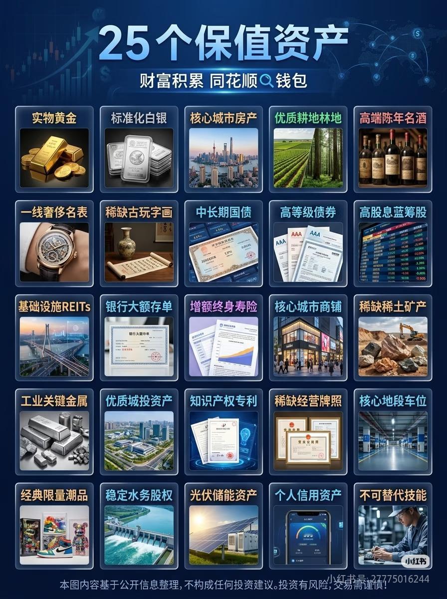 真正能穿越周期的25个保值资产，普通人守住家底就靠它们✨我们终其一生拼尽全
