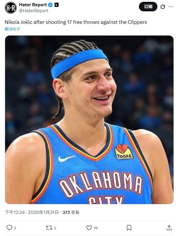 连美媒也看不下去了！直接把约基奇P成了“约历山大”！与快船的比赛，约基奇打了2