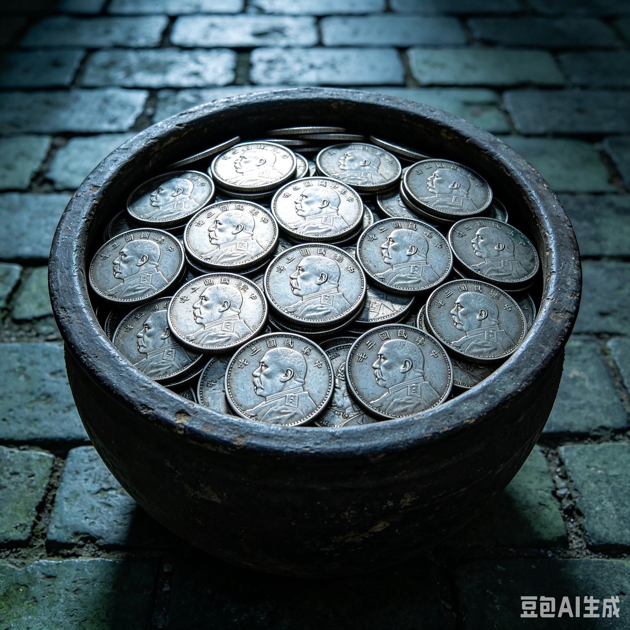 随州有个农夫罗某，在地里挖到一坛子银元，里面装着上千块袁大头。他深知“财不露白，