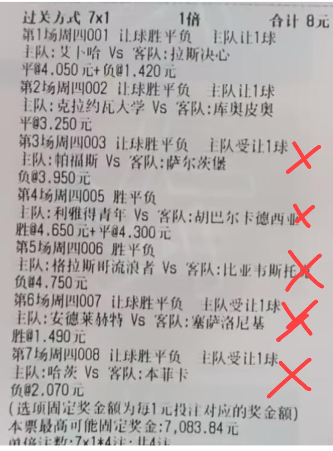 7场“胜平负”错了五场，这应该妥妥的“指路明灯”了吧?猜“胜平负”应该是足彩常