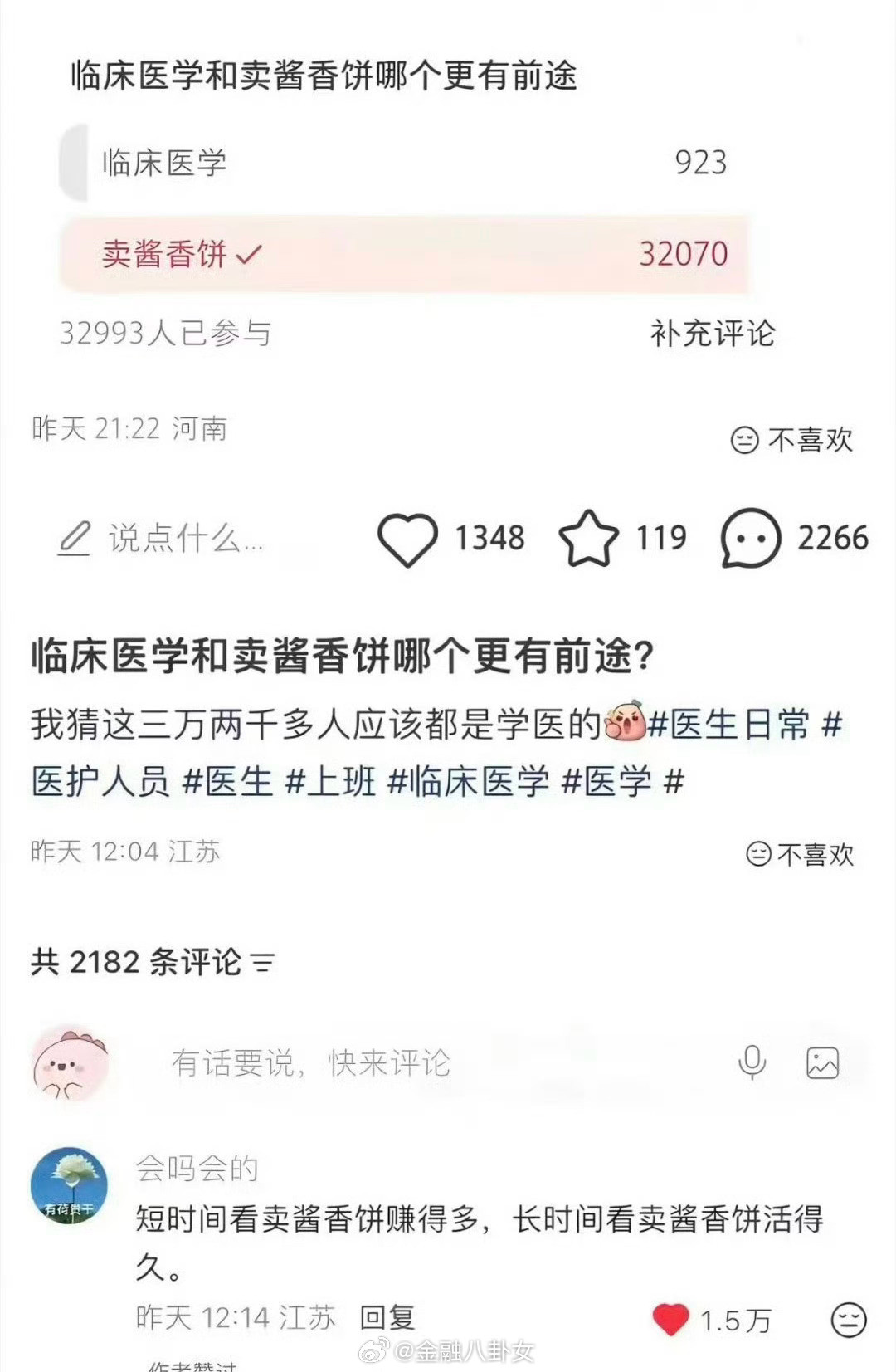 临床医学和卖酱香饼哪个更有前途？