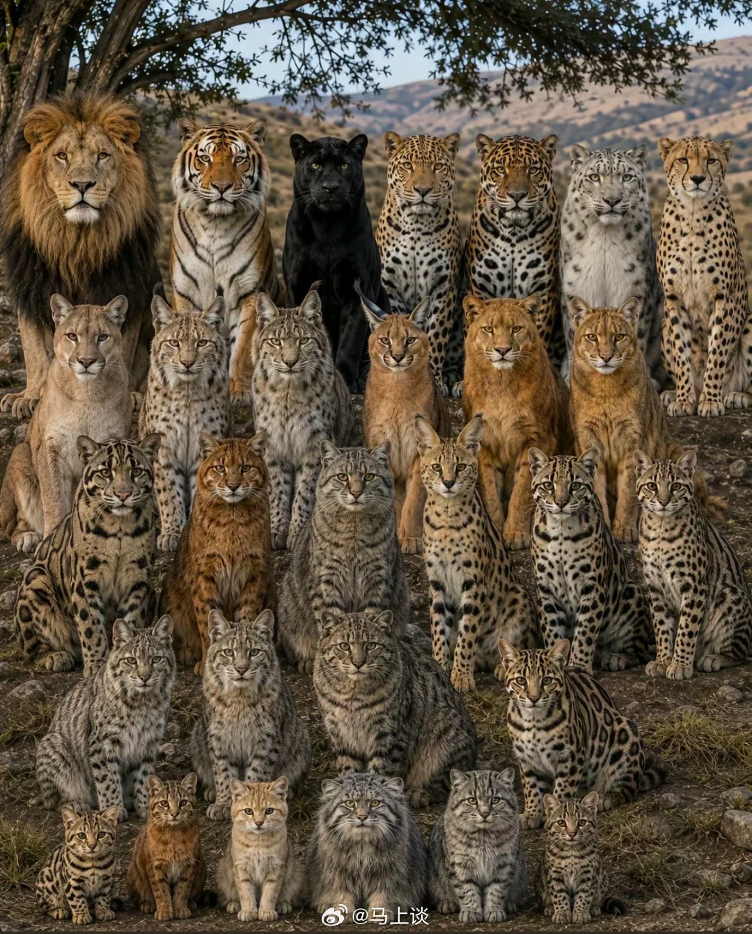 全世界猫科动物合影。