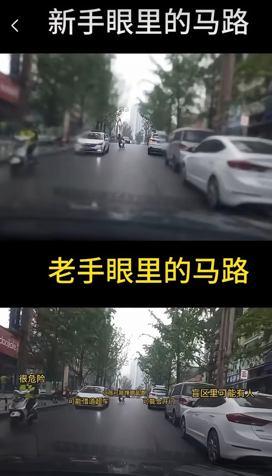 新手眼里的马路VS老司机眼里的马路