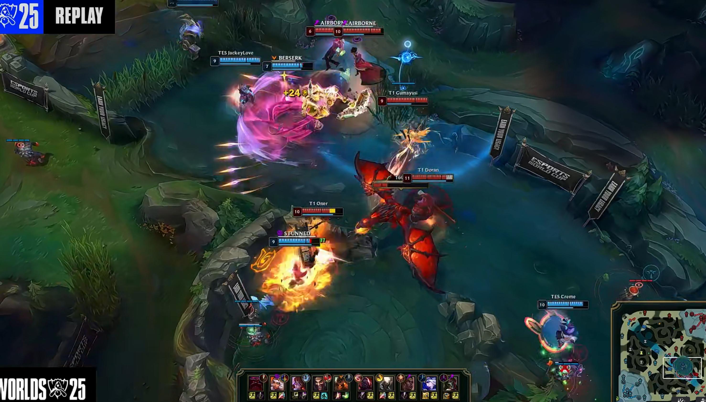 t1对战tes这么肥的打野直接给了！GG！​​​