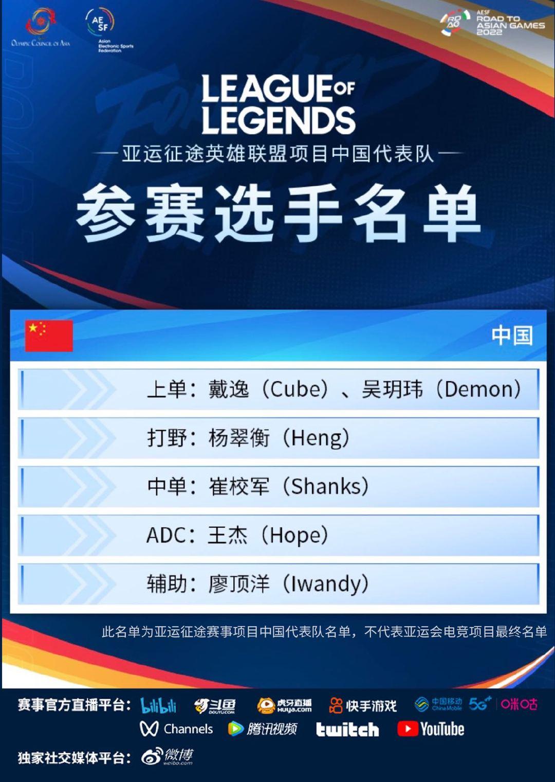 英雄联盟亚运征途参赛选手正式官宣！最终是WE全员出战，如今这支WE虽然都是