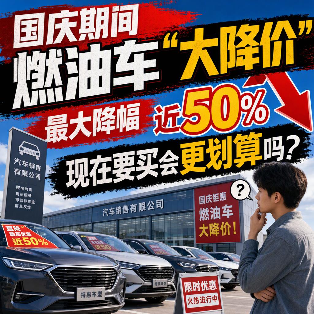 降价50%买燃油车，先别急着掏钱很多人觉得国庆车市该是抢购的场面，但今年这波燃