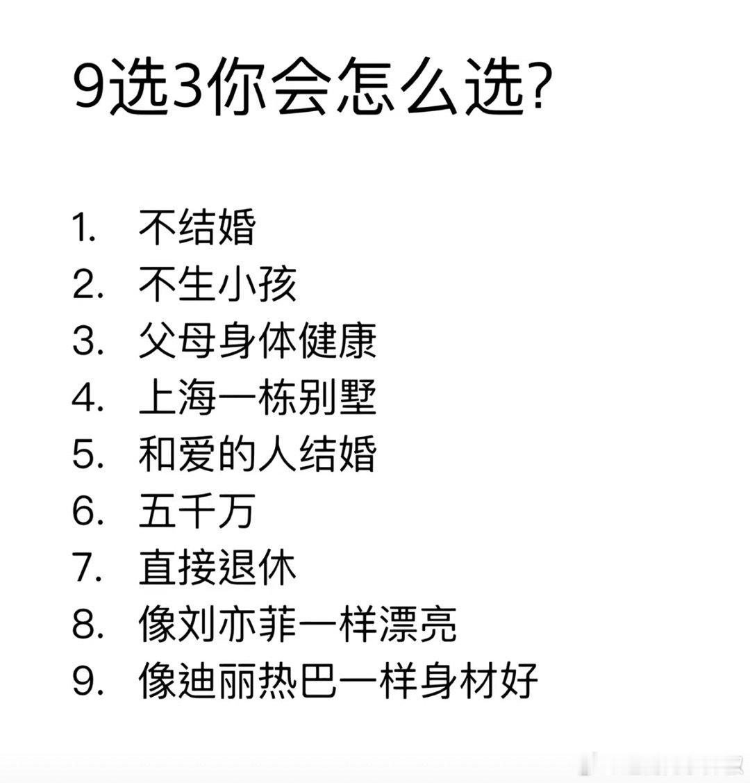 9选3，你会怎么选？