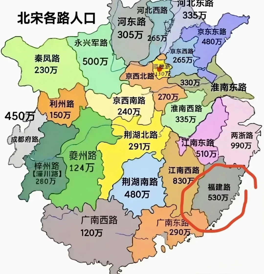 北宋福建人口居然比广东、广西加起来都多