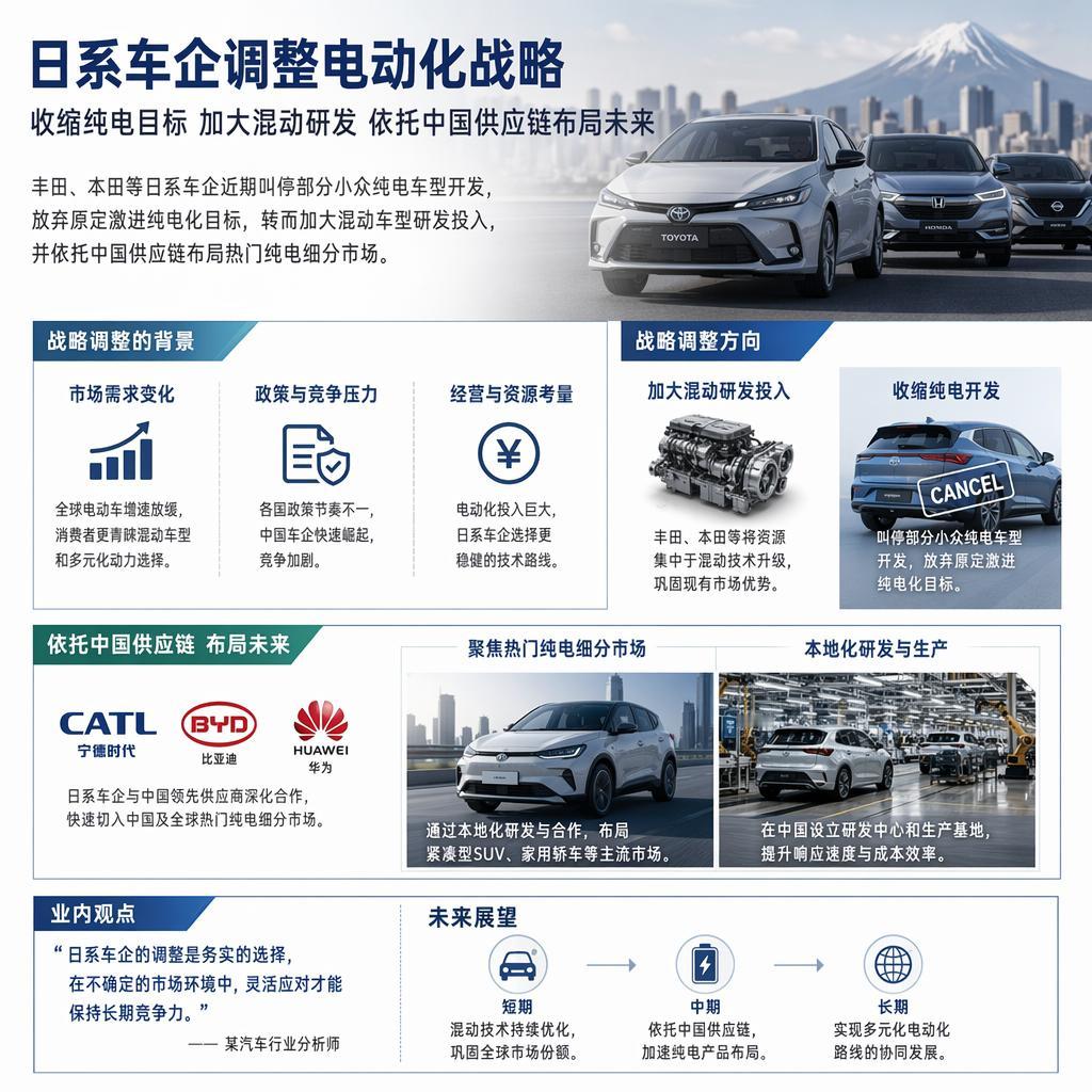 调转研发重心，日系车企放缓全面纯电，重兵押注混动不是退守，是务实取舍最近汽车