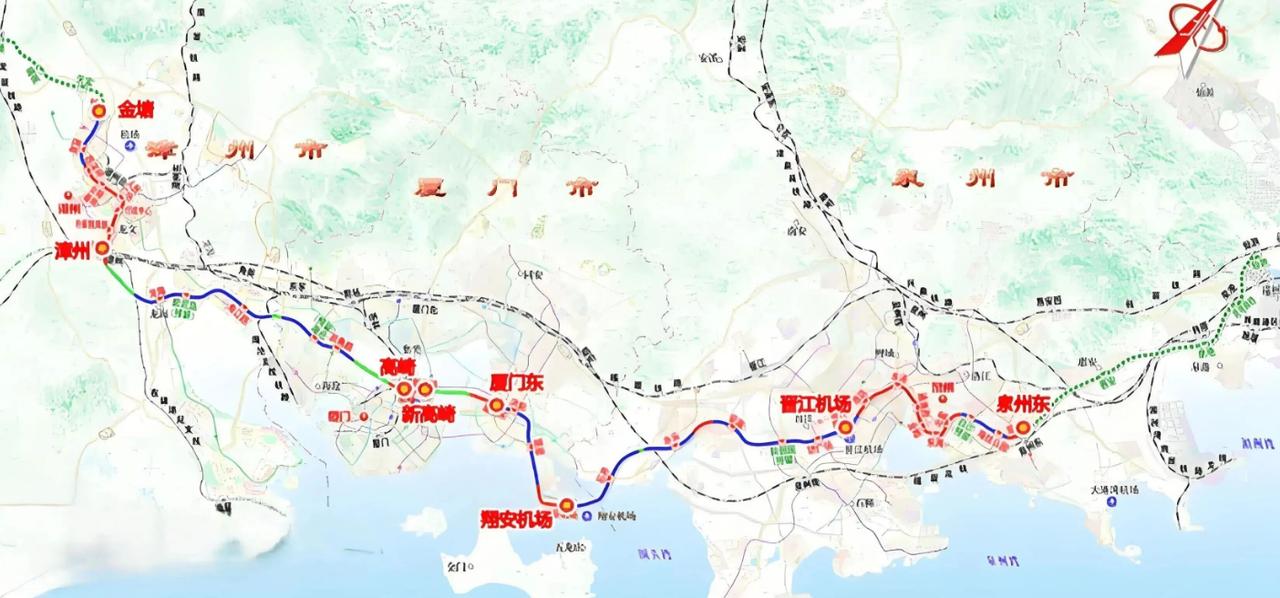 近日，泉州至厦门至漳州城际铁路R1线（厦门段）土建工程施工2标到5标的中标候选人