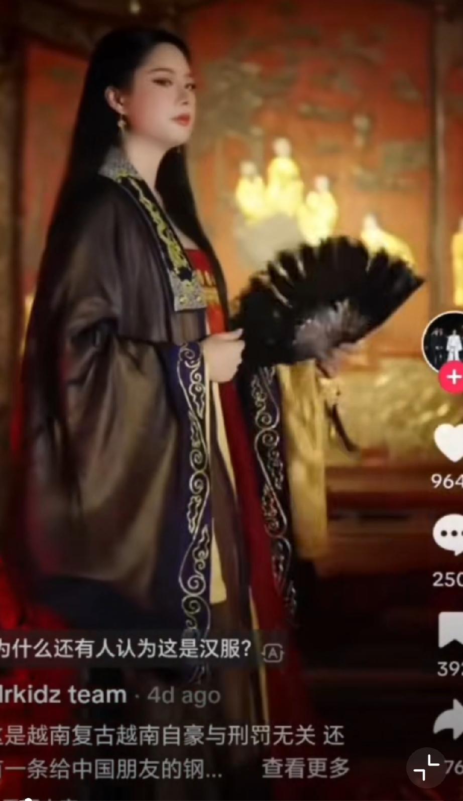 这波文化剽窃太明目张胆了吧？越南博主穿汉服居然特意喊话中国人挑衅：这是越服不是汉