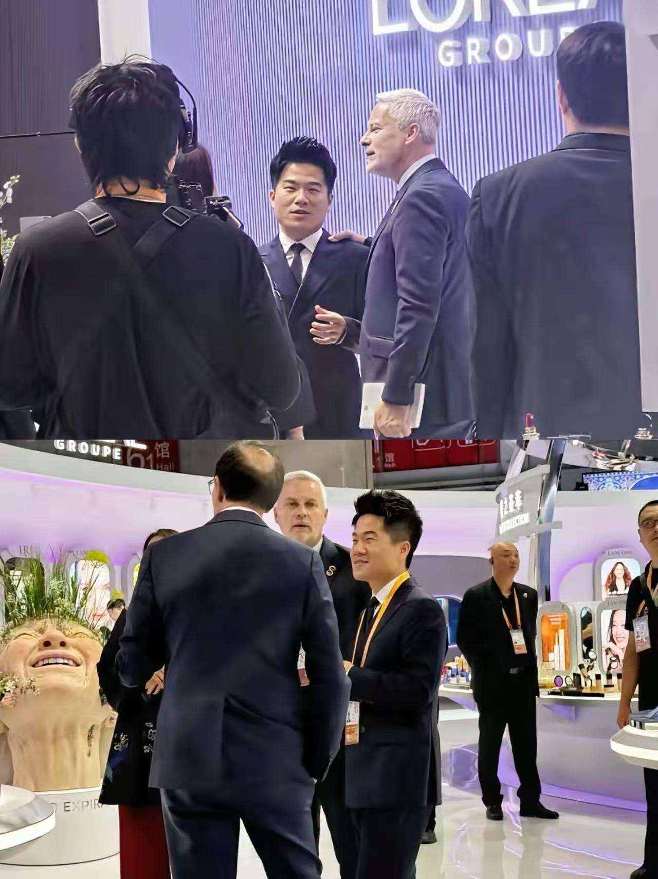 谁懂啊！董宇辉进博会真人比直播间帅10倍，黑西装+利落发型气场直逼两米八，红