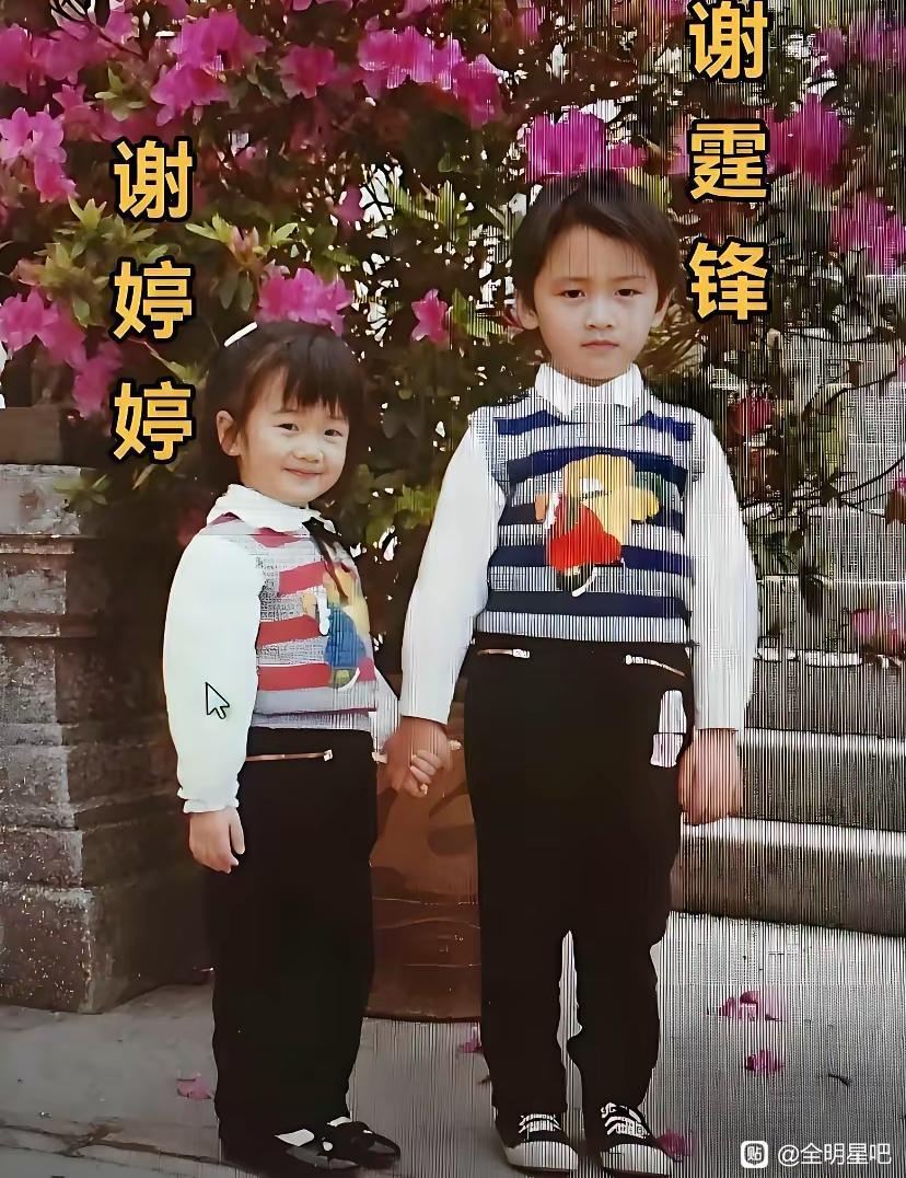 谢霆锋和谢婷婷小时候的合照，能看出基因真是一门玄学！