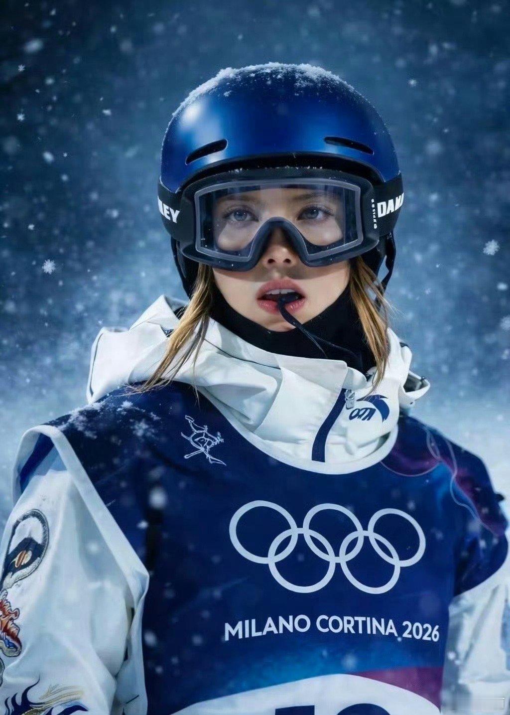 本届冬奥会最佳镜头谷爱凌金牌头盔落雪，护目镜凝霜，她微张的唇，是在和风雪对话。