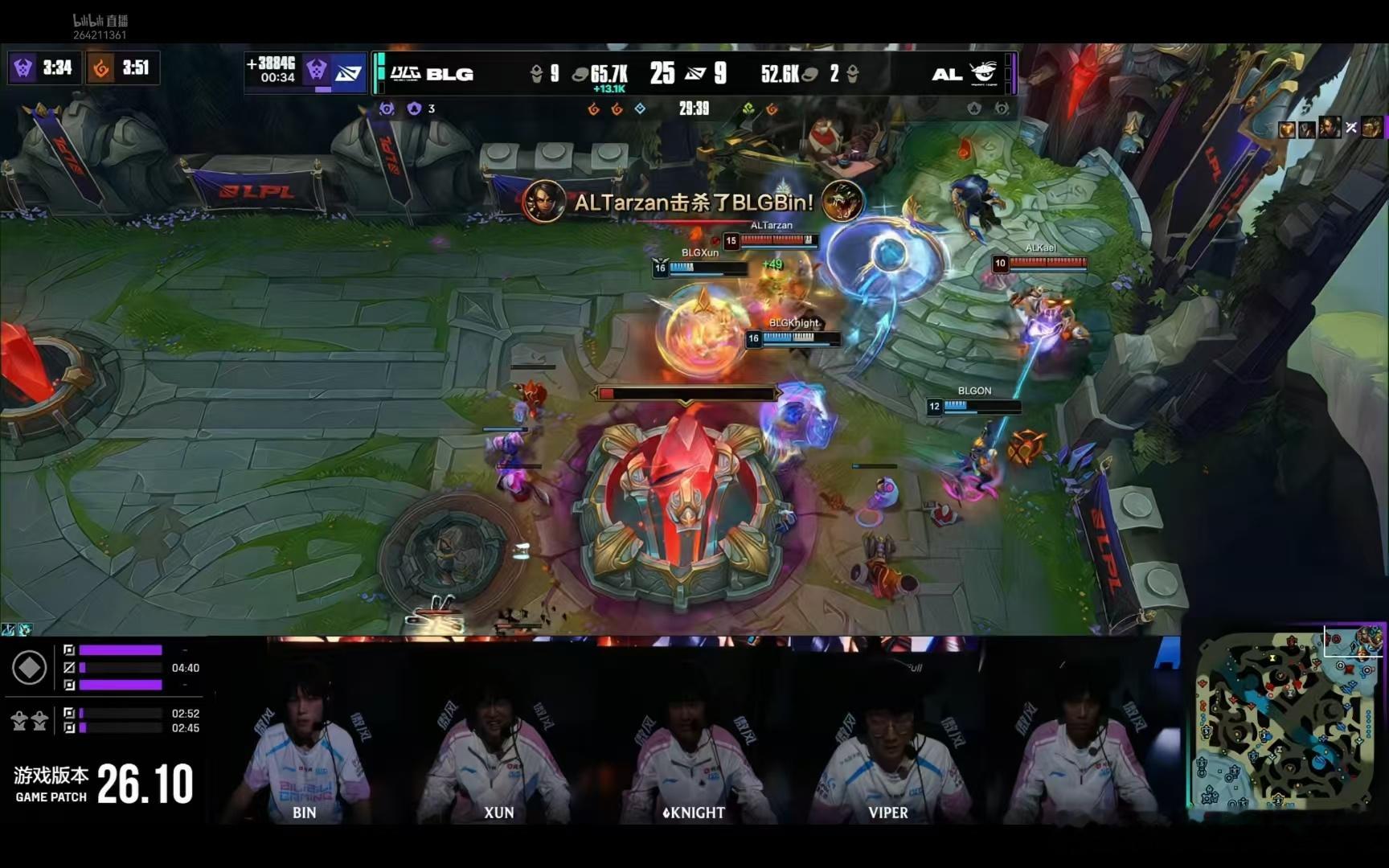 BLG3：0ALAL全员陷入混乱，野区开送，场面已经没法看了。BLG则强势出