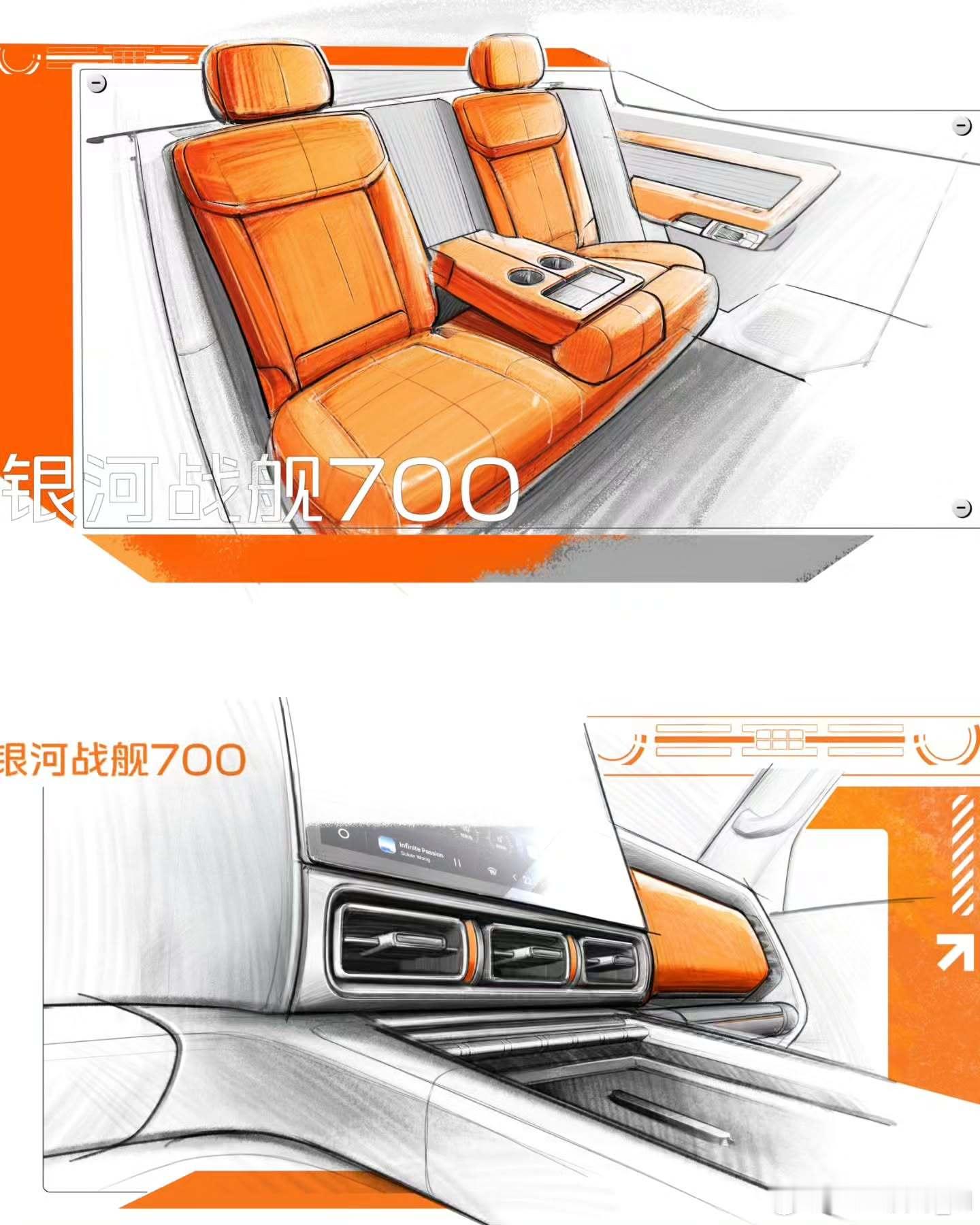 银河战舰700设计故事！转载于:the_automo#吉利银河战舰700 #汽车手绘 #内饰设计 #