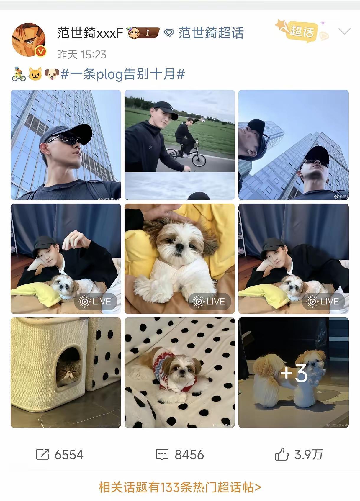 范世琦晒猫狗秀滋润日常，这复出信号也太明显了吧！前阵子因身体原因取消成都演