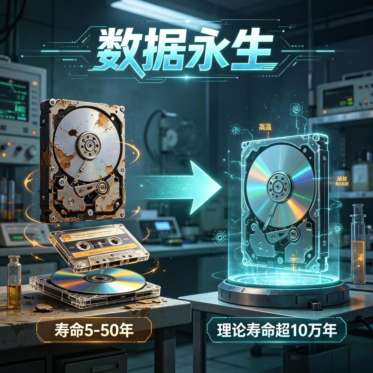 别再买硬盘了！中国造出“永生玻璃”，1块存下10万年数据，欧美望尘莫及不知道