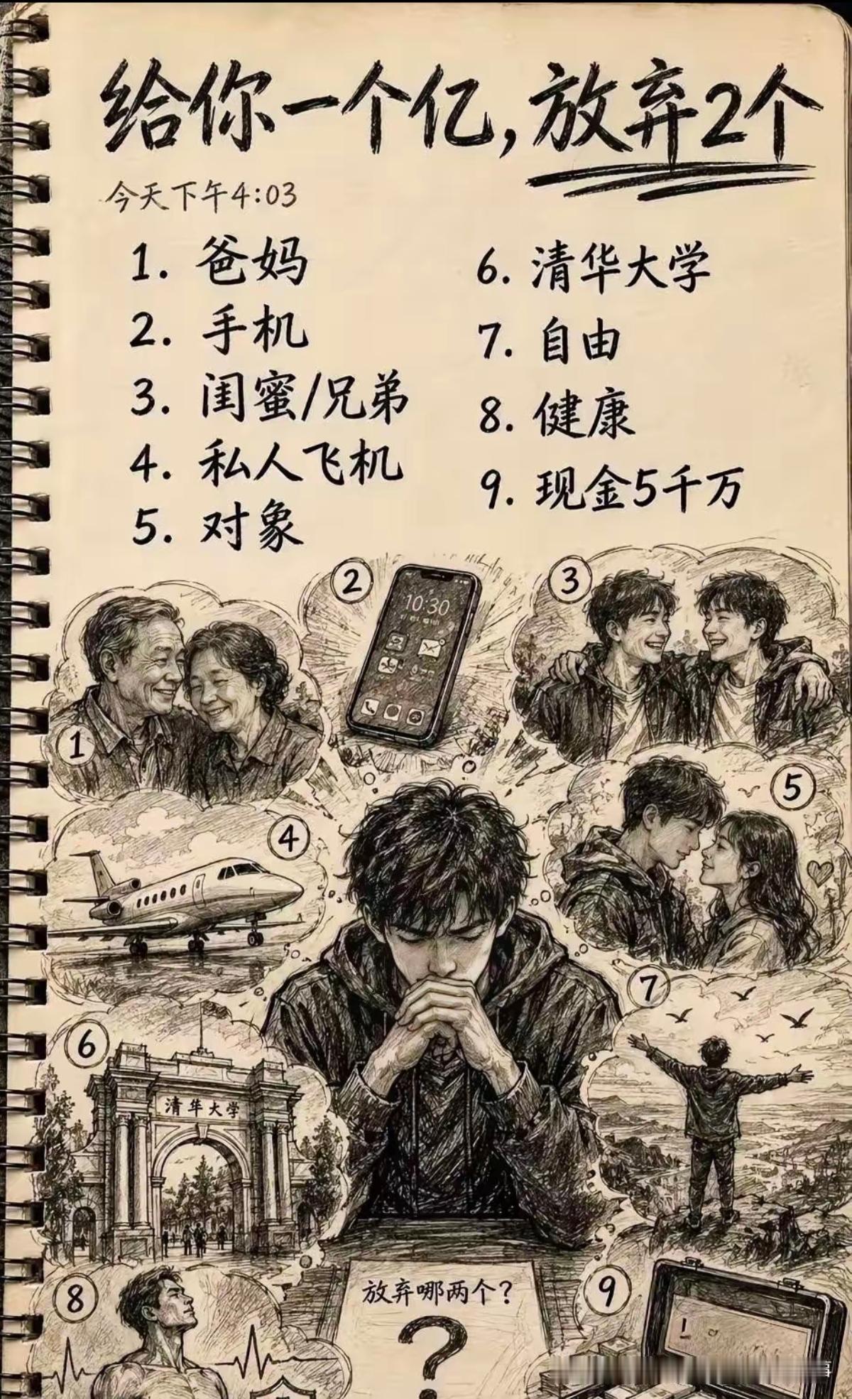 两个亿，你会放弃如下哪二个？