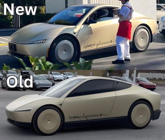 还记得马斯克一年前展示的无人驾驶车Cybercab吗？现在有实拍图了，可以看看有