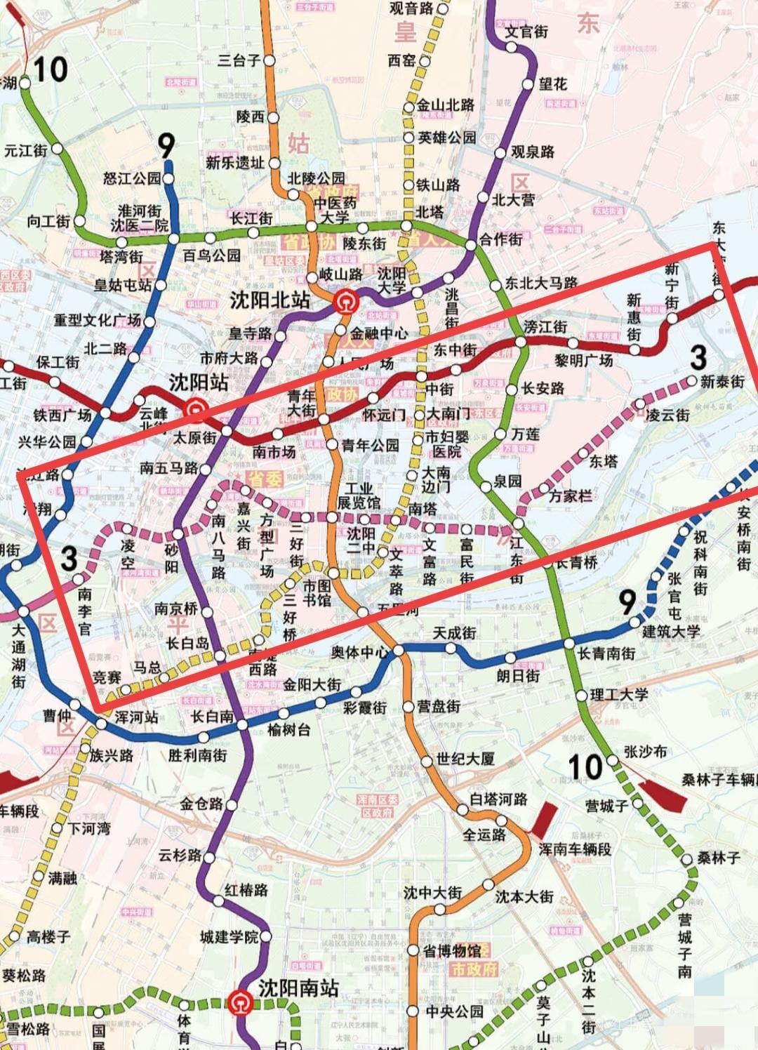 沈阳地铁线路设计结合沈阳这样的地形，就该像北京那样有个环线，把纵横的线路连接到一