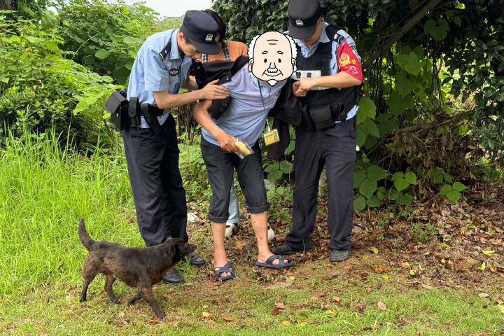老人晕倒草丛中, 小黑狗引来救援