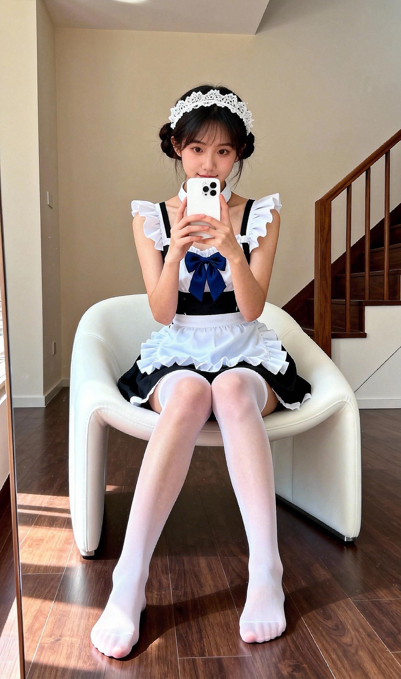 可爱女仆风，自拍打卡，萌化你的心！💖📸女仆装写真甜美女仆装