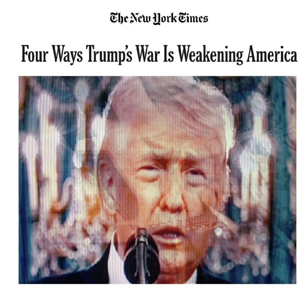 懂王被纽约时报打脸了。4月12日，纽约时报发表了题为《特朗普的战争正从