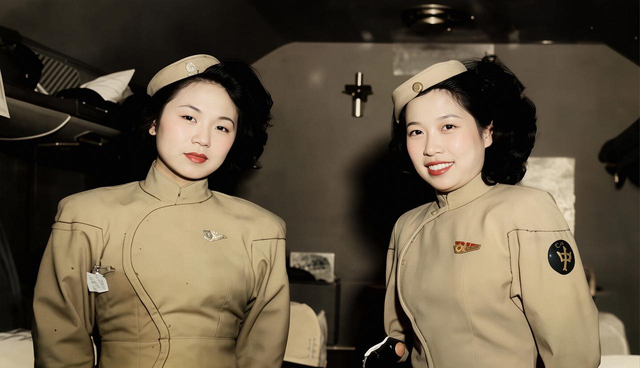 1947年，民国航空公司，两名空姐