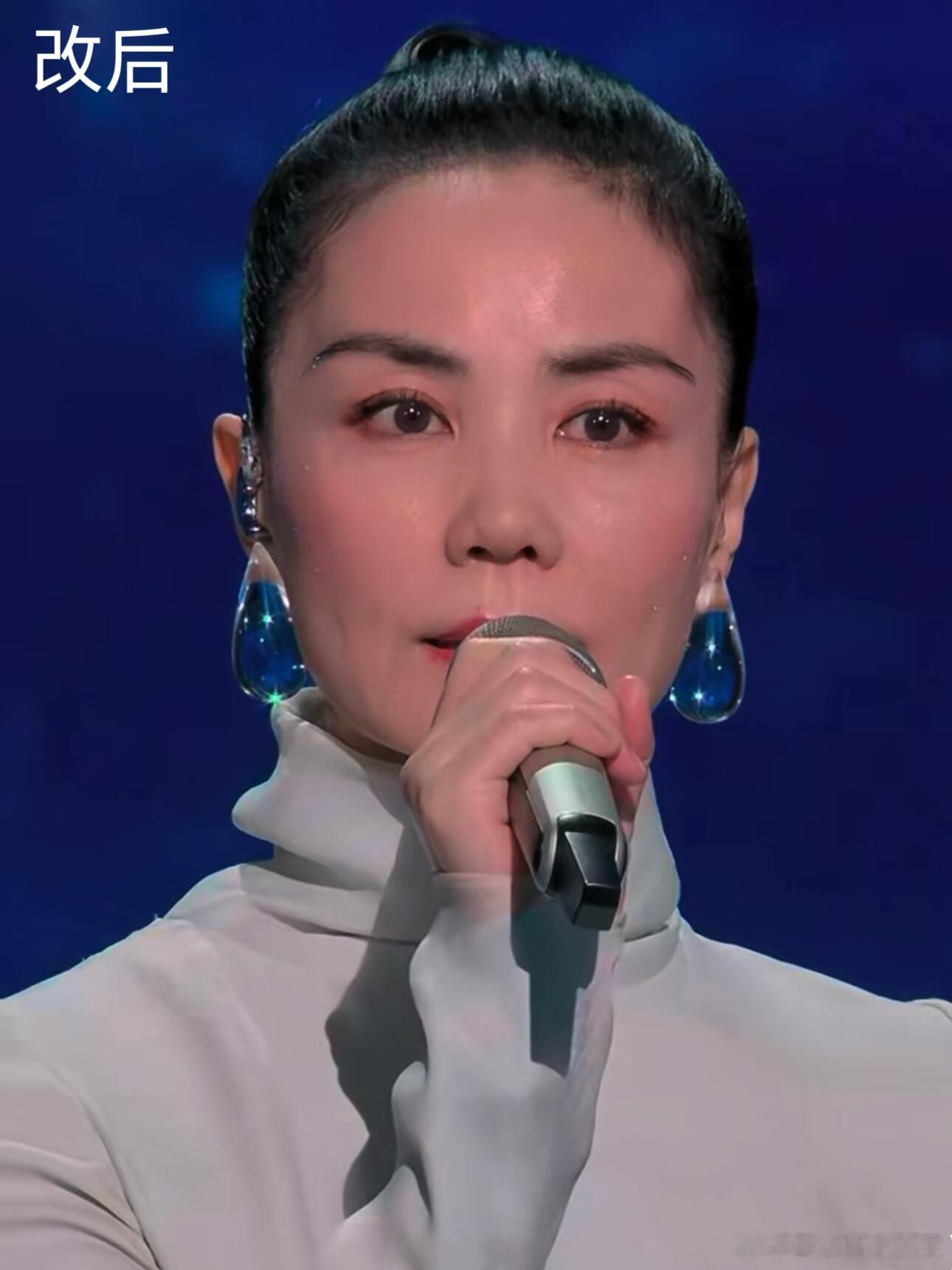 网友给王菲改眼妆，是不是好一点网友给王菲改眼妆改了下王菲的眼妆