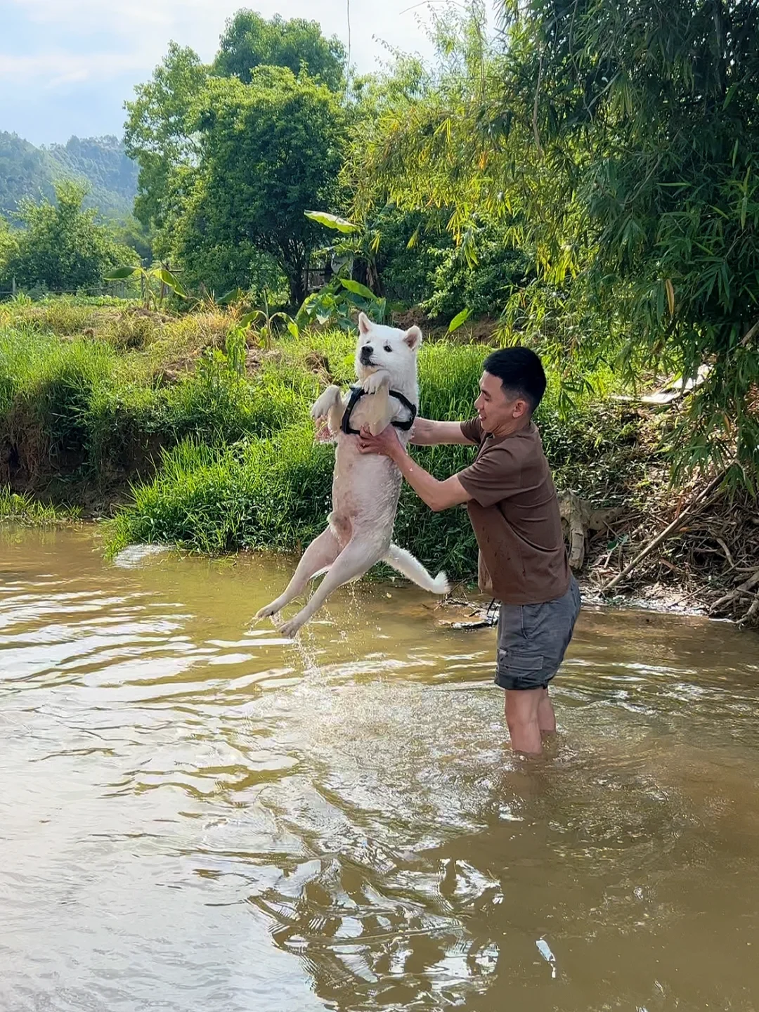 今天是玩水的一天～🐶