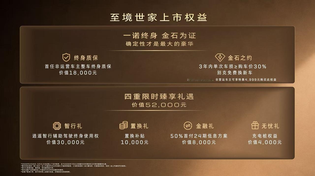 别克至境世家加推万家版车型，官方指导价41.99万元，算上纯电和插混在内，至境世