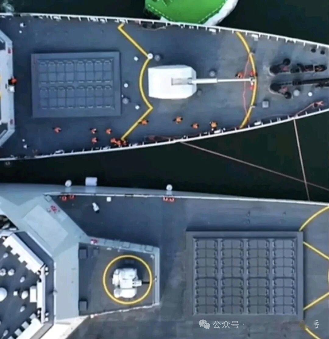 5月3日，央视军事网站公布一组052D导弹驱逐舰和055导弹驱逐舰照片。052