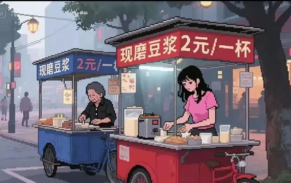 一个大妈和一个漂亮姑娘同时摆摊卖现磨豆浆，如果价格一样，口味差不多的情况下，你会