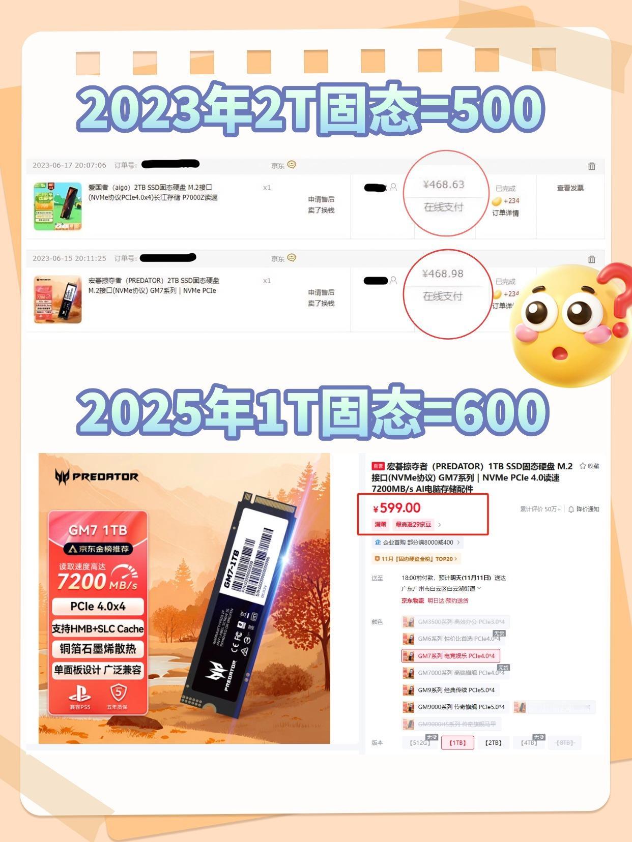 也没人告诉我硬盘涨价这么猛啊！！两年前市面上2TB的固态硬盘（SSD）随便挑挑