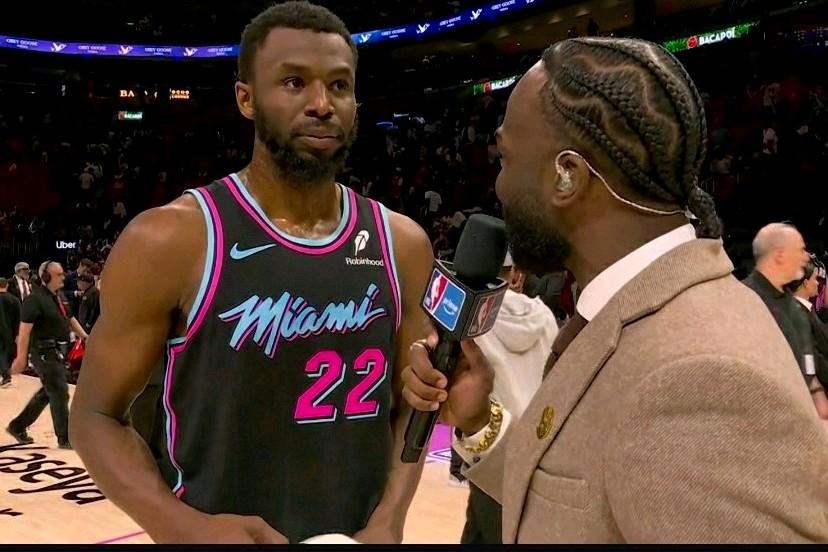 嘴哥维金斯口腔内部撕裂，缝针处理后重返赛场，赛后采访的几句话令人动容……在热