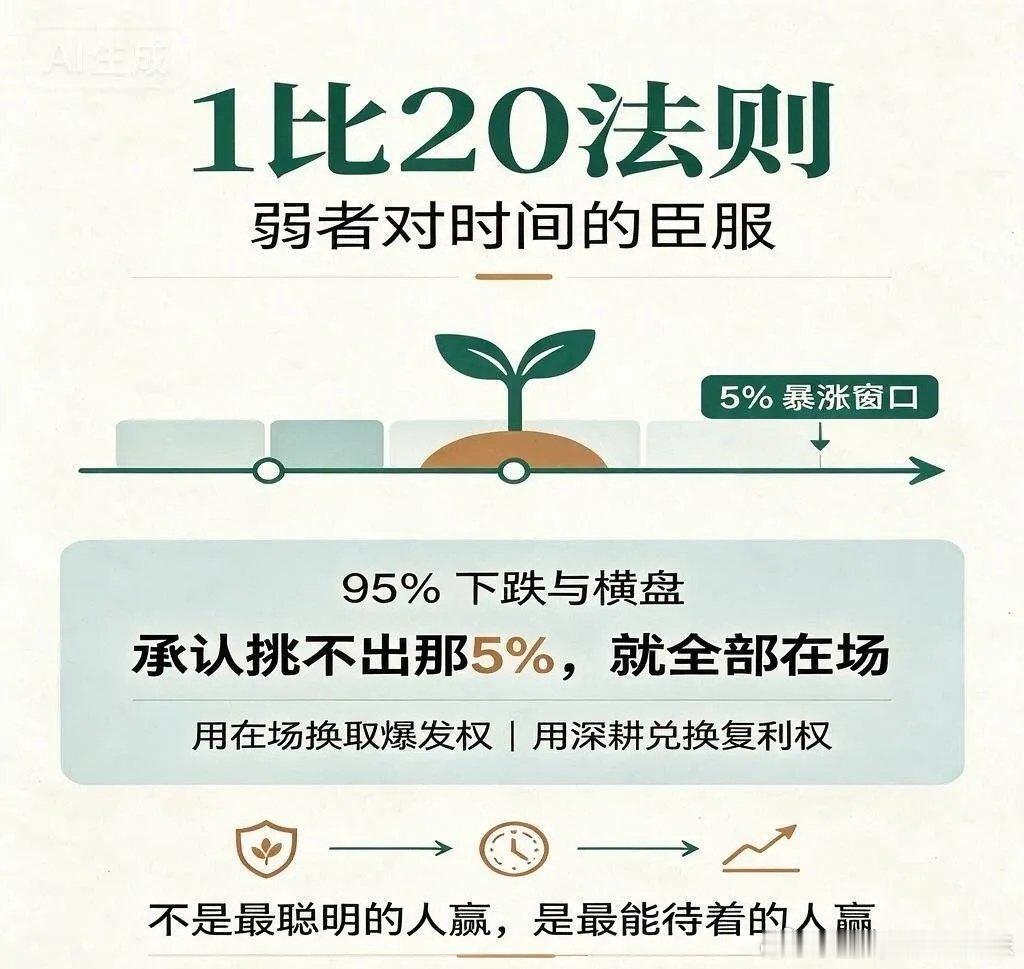 1比20法则”=弱者接受等待这是张亚群对时间本质的深刻洞察，也是“弱者思维”