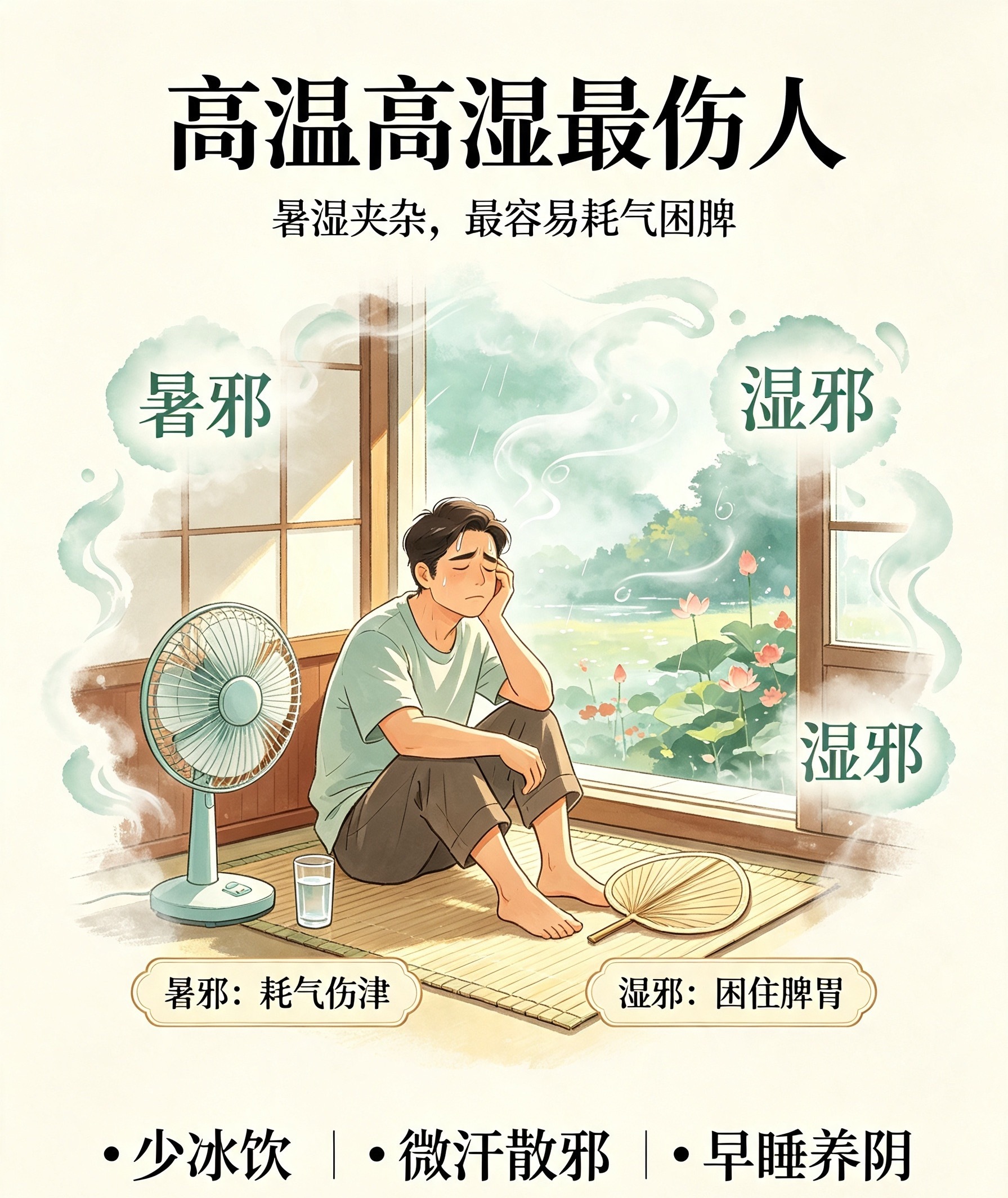 三伏最伤身的不是暴晒！是「高温+高湿」双重夹击😵很多人以为三伏难受只是太热了。
