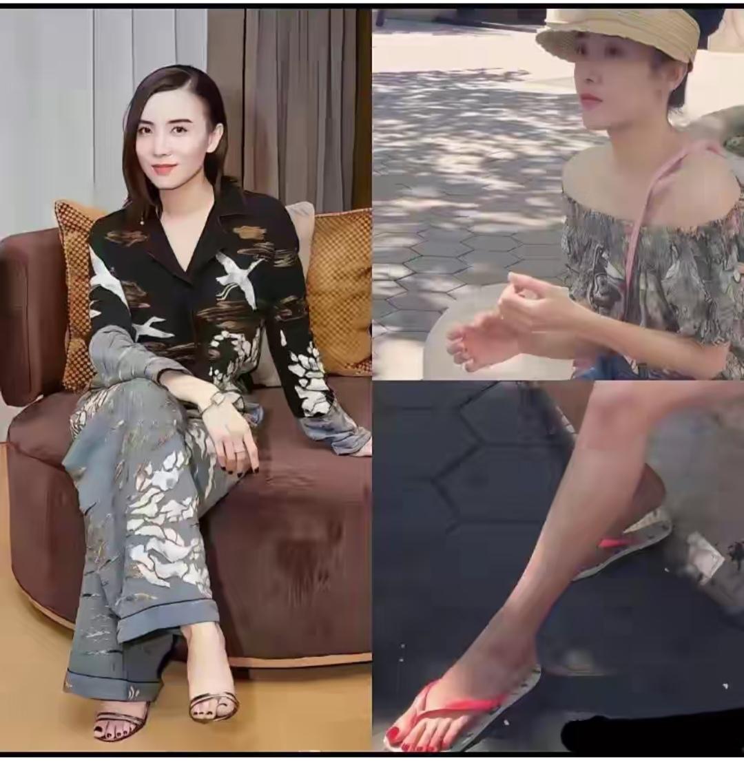 宋佳，一对比脚趾甲还是黑色好看。