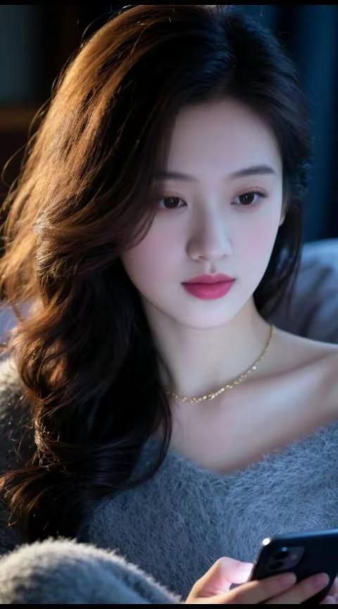 指尖划亮夜色，温柔漫过月光。AI暖调卧室写真